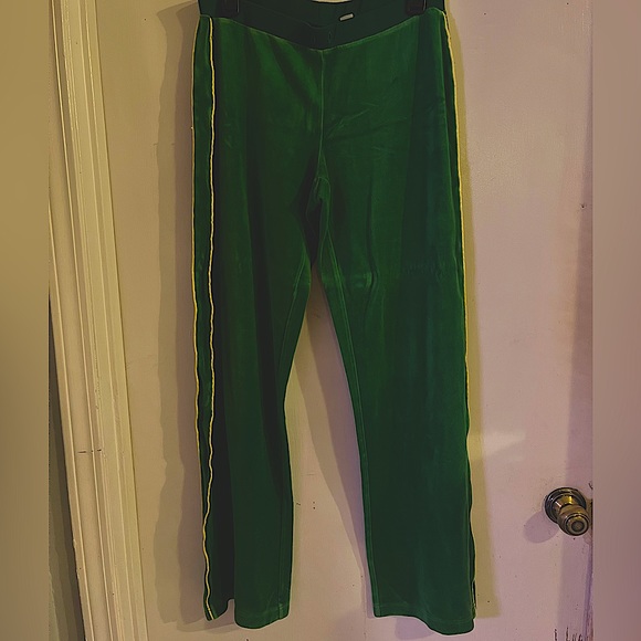 Victoria’s Secret Plush And Lush Green and Yellow Velour Tracksuit Y2K Medium - Picture 4 of 6